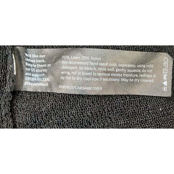 Eileen fisher womens xl linen knit tank shell top black boat neck shirt - Picture 9 of 9